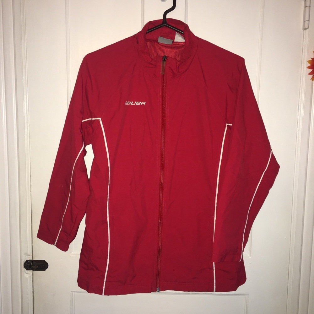 Red Bauer zip up coat - Picture 3 of 7